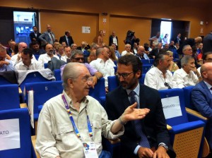 Stefano Colombo con lo chef Gualtiero Marchesi ad Expo 2015